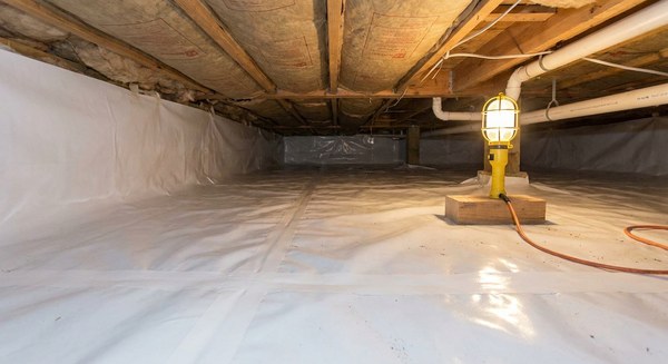 crawlspace vapor barrier example after